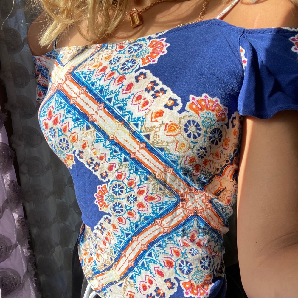 Blue Pattered Blouse